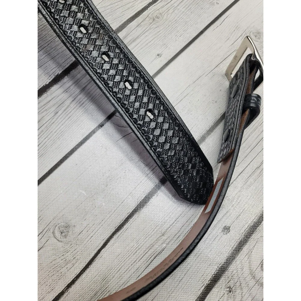 Don Hume Basketweave Black Leather Uniform Garrison Belt Mens 40 1.75 In US Made
